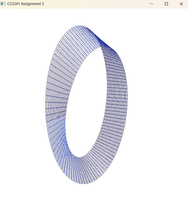 Wireframe view of a Mobius strip